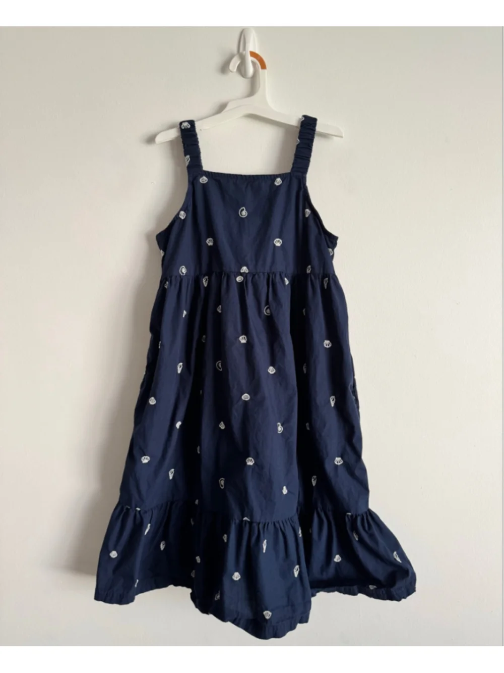Girls Wonder Nation Navy Blue Seashell Print Dress Size 10
